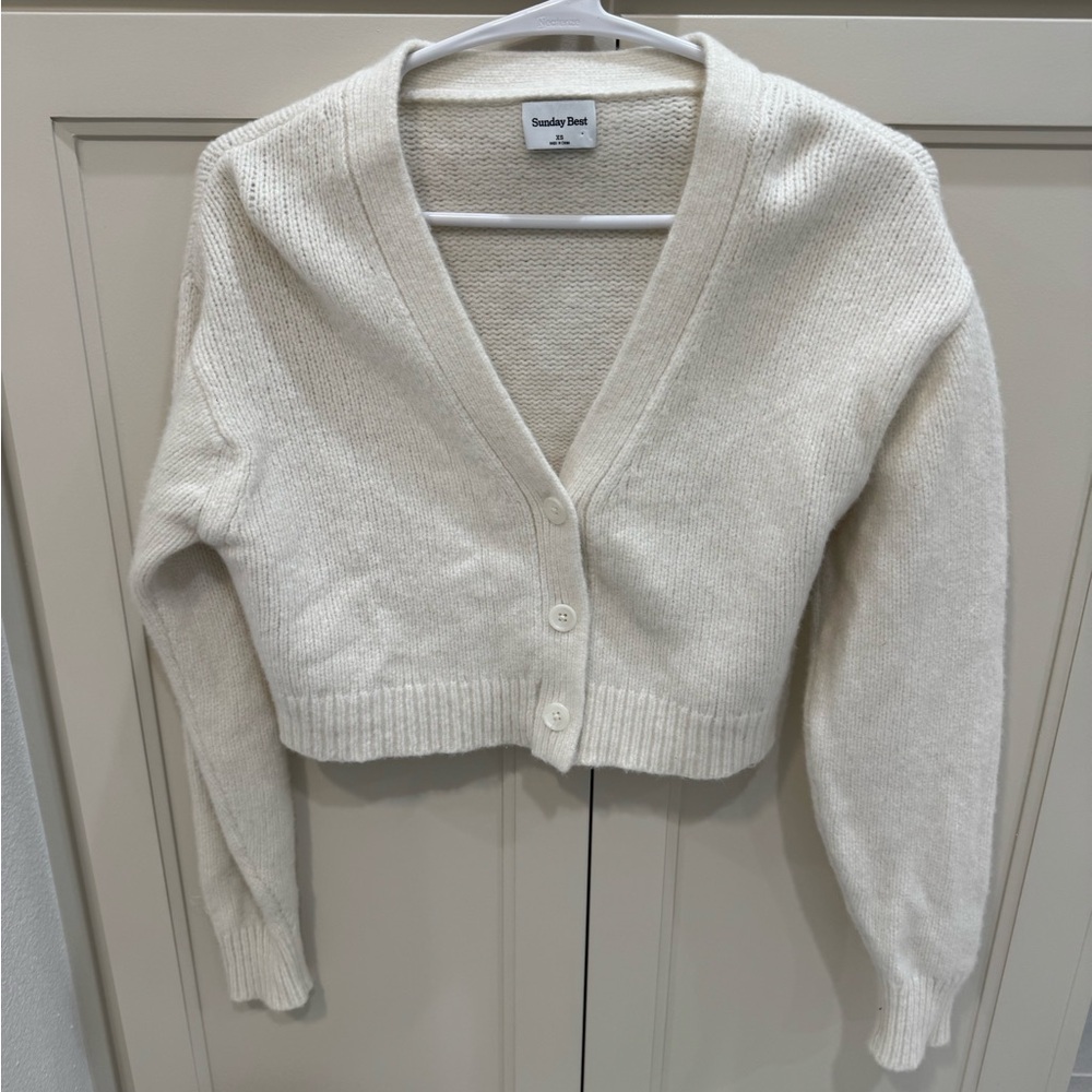 Sunday Best Ivory Cropped Cardigan